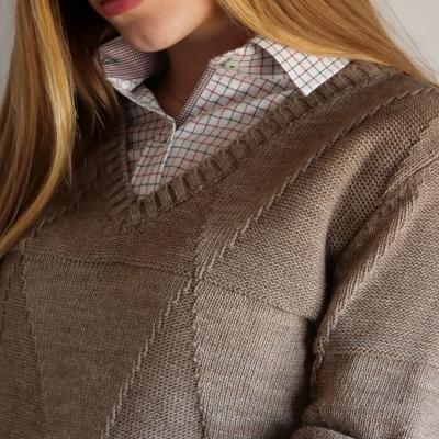 JERSEY PICO ROMBO MARRON HUNTFIELD