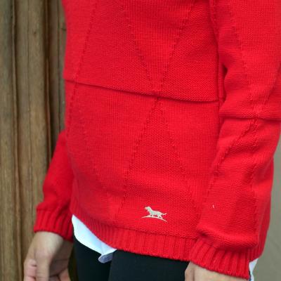 JERSEY PICO ROMBO ROJO HUNTFIELD