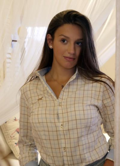 Huntfield | CAMISA MUJER CUADRO CAMEL/AZUL (Beige, XL)