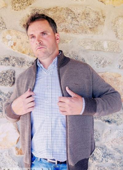 CHAQUETA DE PUNTO CABALLERO MARRON caza