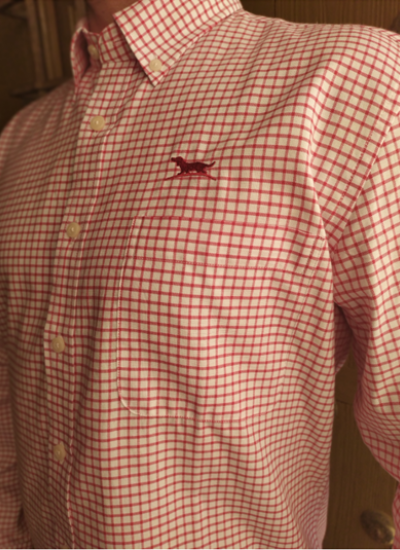 Huntfield | camisa hombre cuadro pequeño (Rojo, L)