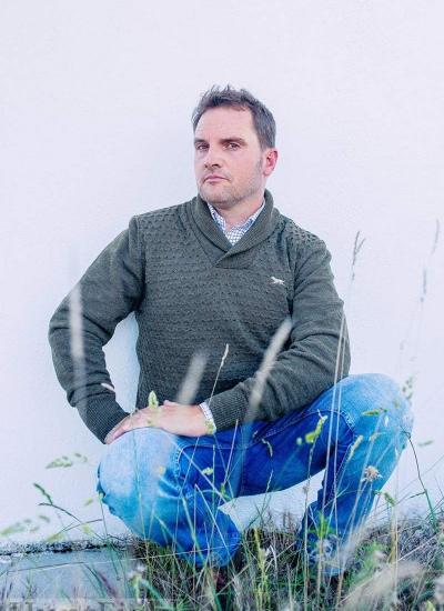 JERSEY punto con coderas CABALLERO CUELLO SMOKING verde caza JERSEY punto con coderas CABALLERO CUELLO SMOKING verde caza