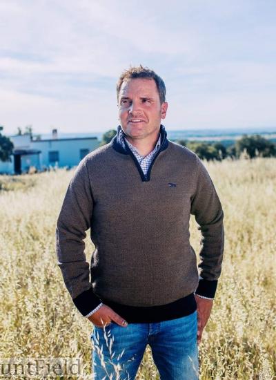 JERSEY punto CREMALLERA CABALLERO AZUL caza