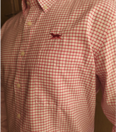 Huntfield | camisa hombre cuadro pequeño (Rojo, L)