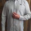 Huntfield | camisa hombre cuadro pequeño (Azul, XL)