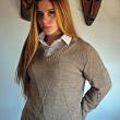 JERSEY PICO ROMBO MARRON HUNTFIELD
